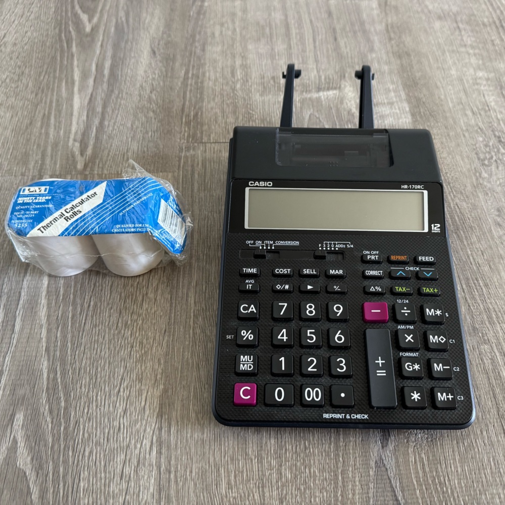 Casio HR-170RC Plus – Mini Desktop Printing Calculator | Taxes & Accounting